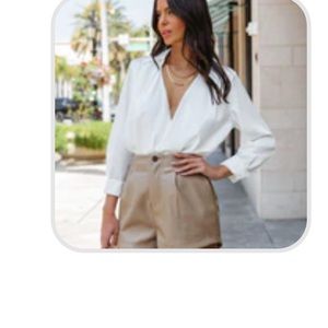 Faux leather shorts in tan